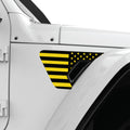 BLACK AND YELLOW US FLAG FENDER VENT DECAL FITS 2018+ JEEP WRANGLER & GLADIATOR PASSENGER SIDE
