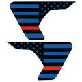 BLACK BLUE WITH RED LINE US FLAG FENDER VENT DECAL FITS 2018+ JEEP WRANGLER & GLADIATOR