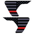BLACK GRAY WITH RED LINE US FLAG FENDER VENT DECAL FITS 2018+ JEEP WRANGLER & GLADIATOR