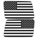 BLACK TRANSPARENT AMERICAN FLAG QUARTER WINDOW DRIVER & PASSENGER DECALS