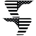 BLACK TRANSPARENT US FLAG FENDER VENT DECAL FITS 2018+ JEEP WRANGLER & GLADIATOR