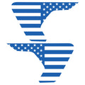 BLUE AND WHITE US FLAG FENDER VENT DECAL FITS 2018+ JEEP WRANGLER & GLADIATOR