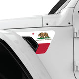CALIFORNIA STATE FLAG FENDER VENT DECAL FITS 2018+ JEEP WRANGLER & GLADIATOR DRIVER SIDE