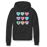 CANDY HEARTS BLACK HOODIE