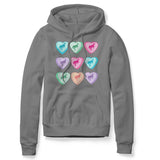 CANDY HEARTS GRAY HOODIE