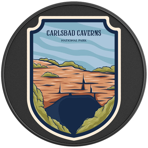CARLSBAD CAVERNS NATIONAL PARK BLACK CARBON FIBER TIRE COVER 