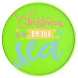 Christmas By The Sea Neon Green Tire Cover