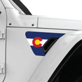 COLORADO STATE FLAG FENDER VENT DECAL FITS 2018+ JEEP WRANGLER & GLADIATOR PASSENGER SIDE