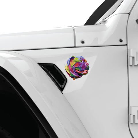 COLORFUL BULLDOG FENDER VENT DECAL FITS 2018+ JEEP WRANGLER & GLADIATOR DRIVER SIDE