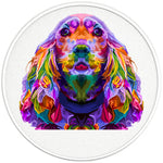 COLORFUL COCKER SPANIEL PAERL WHITE CARBON FIBER TIRE COVER 