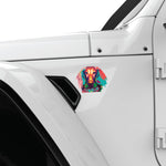 COLORFUL DACHSHUND FENDER VENT DECAL FITS 2018+ JEEP WRANGLER & GLADIATOR DRIVER SIDE