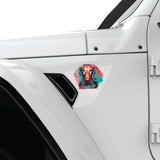 COLORFUL DACHSHUND FENDER VENT DECAL FITS 2018+ JEEP WRANGLER & GLADIATOR DRIVER SIDE