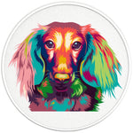 COLORFUL DACHSHUND PAERL WHITE CARBON FIBER TIRE COVER 