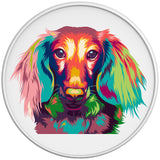 COLORFUL DACHSHUND WHITE TIRE COVER 