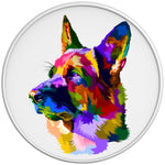 COLORFUL GERMAN SHEPHERD WHITE TIRE COVER 