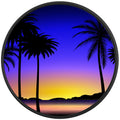 COLORFUL VIBRANT SUNSET BLACK TIRE COVER