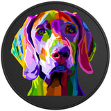 COLORFUL WEIMARANER BLACK TIRE COVER 