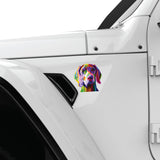 COLORFUL WEIMARANER FENDER VENT DECAL FITS 2018+ JEEP WRANGLER & GLADIATOR DRIVER SIDE