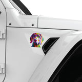 COLORFUL WEIMARANER FENDER VENT DECAL FITS 2018+ JEEP WRANGLER & GLADIATOR PASSENGER SIDE