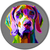 COLORFUL WEIMARANER SILVER CARBON FIBER TIRE COVER 
