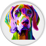 COLORFUL WEIMARANER WHITE TIRE COVER 