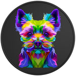 COLORFUL YORKSHIRE TERRIER BLACK TIRE COVER 
