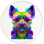 COLORFUL YORKSHIRE TERRIER PAERL WHITE CARBON FIBER TIRE COVER 