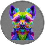 COLORFUL YORKSHIRE TERRIER SILVER CARBON FIBER TIRE COVER 