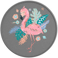 CUTE FLAMINGO SILVER CARBON FIBER TIRE COVER
