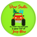 Dear Santa Neon Green Tire Cover