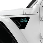 DOG HAIR DONT CARE FENDER VENT DECAL FITS 2018+ JEEP WRANGLER & GLADIATOR DRIVER SIDE