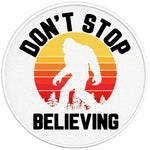 DONT STOP BELIEVING SASQUATCH PEARL  WHITE CARBON FIBER TIRE COVER