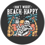 DON T WORRY BEACH HAPPY BLACK CARBON FIBER TIRE COVER