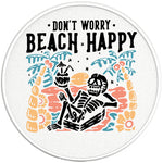 DON T WORRY BEACH HAPPY PEARL  WHITE CARBON FIBER TIRE COVER