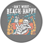 DON T WORRY BEACH HAPPY SILVER CARBON FIBER TIRE COVER