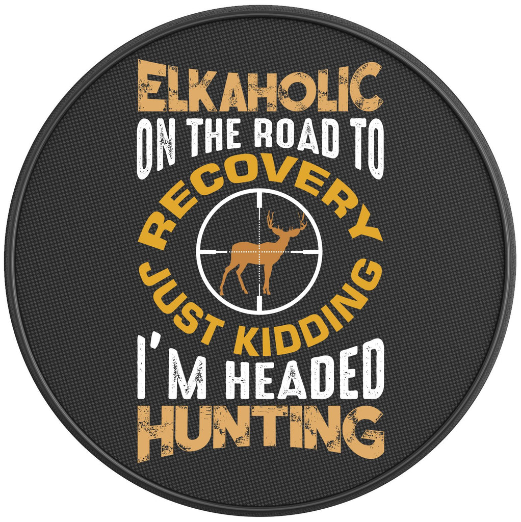 ELKAHOLIC ON THE ROAD TO RECOVERY BLACK CARBON FIBER TIRE COVER 