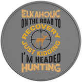 ELKAHOLIC ON THE ROAD TO RECOVERY SILVER CARBON FIBER TIRE COVER 
