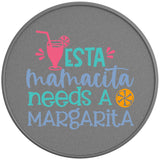 ESTA MAMACITA NEEDS A MARGARITA SILVER CARBON FIBER TIRE COVER 