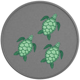 FAMILY OF SEA SHELL TURTLES SILVER CARBON FIBER VINYL