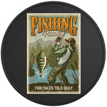 FISH TALES TOLD DAILY BLACK TIRE COVER 