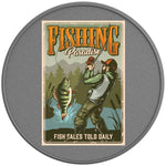 FISH TALES TOLD DAILY SILVER CARBON FIBER TIRE COVER 