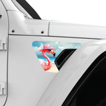 FLAMINGO ON THE BEACH FENDER VENT DECAL FITS 2018+ JEEP WRANGLER & GLADIATOR PASSENGER SIDE