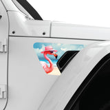 FLAMINGO ON THE BEACH FENDER VENT DECAL FITS 2018+ JEEP WRANGLER & GLADIATOR PASSENGER SIDE