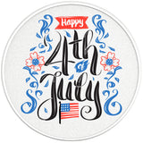 FLOWERY HAPPY 4TH JULY PEARL  WHITE CARBON FIBER TIRE COVER