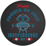 FOURTH OF JULY BBQ BLACK TIRE COVER