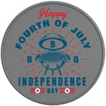 FOURTH OF JULY BBQ SILVER CARBON FIBER TIRE COVER