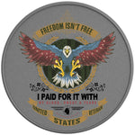 FREEDOM ISN'T FREE SILVER CARBON FIBER TIRE COVER
