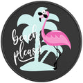 FUNNY BEACH PLEASE FLAMINGO PEARL  WHITE CARBON FIBER TIRE COVER
