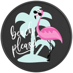 FUNNY BEACH PLEASE FLAMINGO BLACK CARBON FIBER TIRE COVER