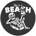 FUNNY LIFE IS A BEACH PEARL  WHITE CARBON FIBER TIRE COVER